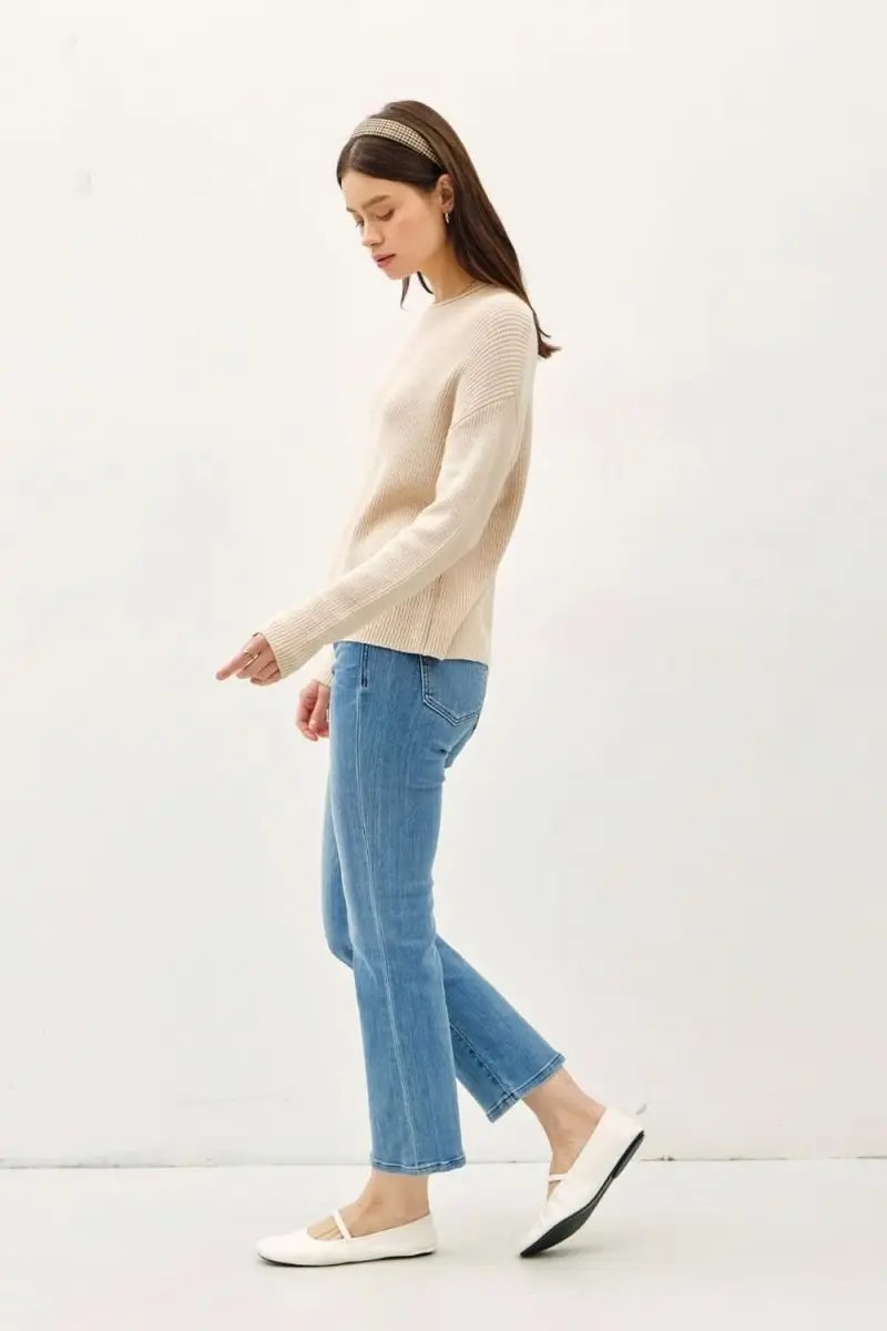Be Cool Round Neck Long Sleeve Sweater - Love Salve
